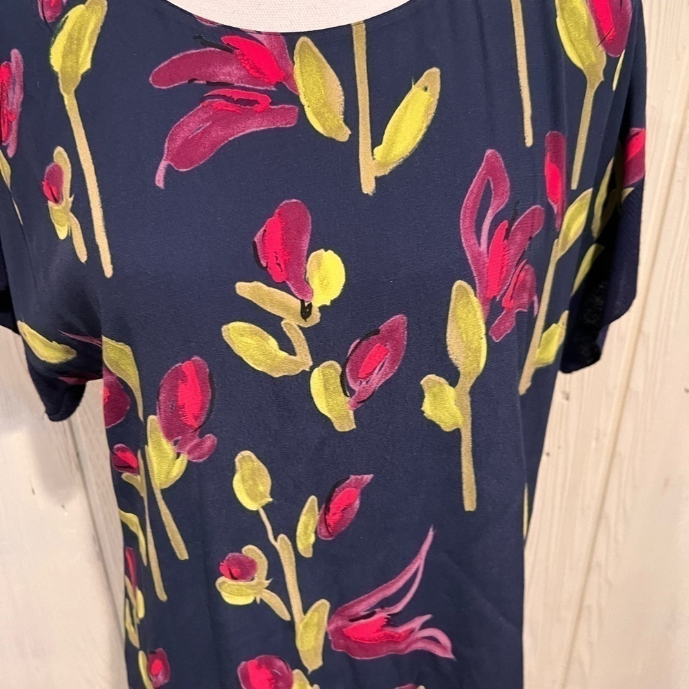 ZARA BASIC  Floral Shift Shirt tails Dress Size Medium - Picture 2 of 8